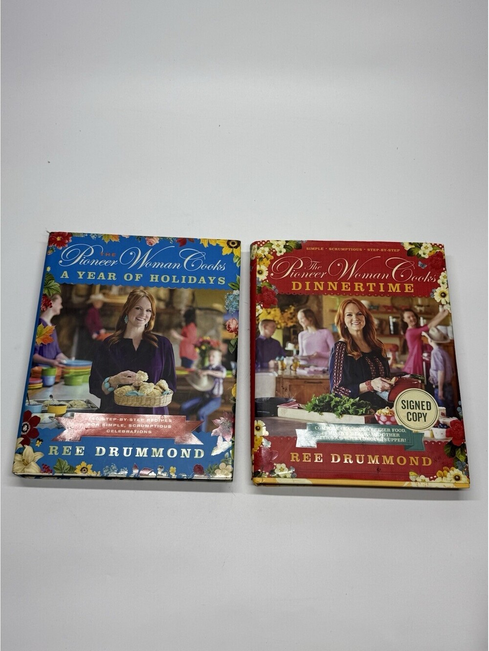 Ree Drummond Pioneer Woman Cookbooks Lot 2 Dinnertime SIGNED Year of Holidays